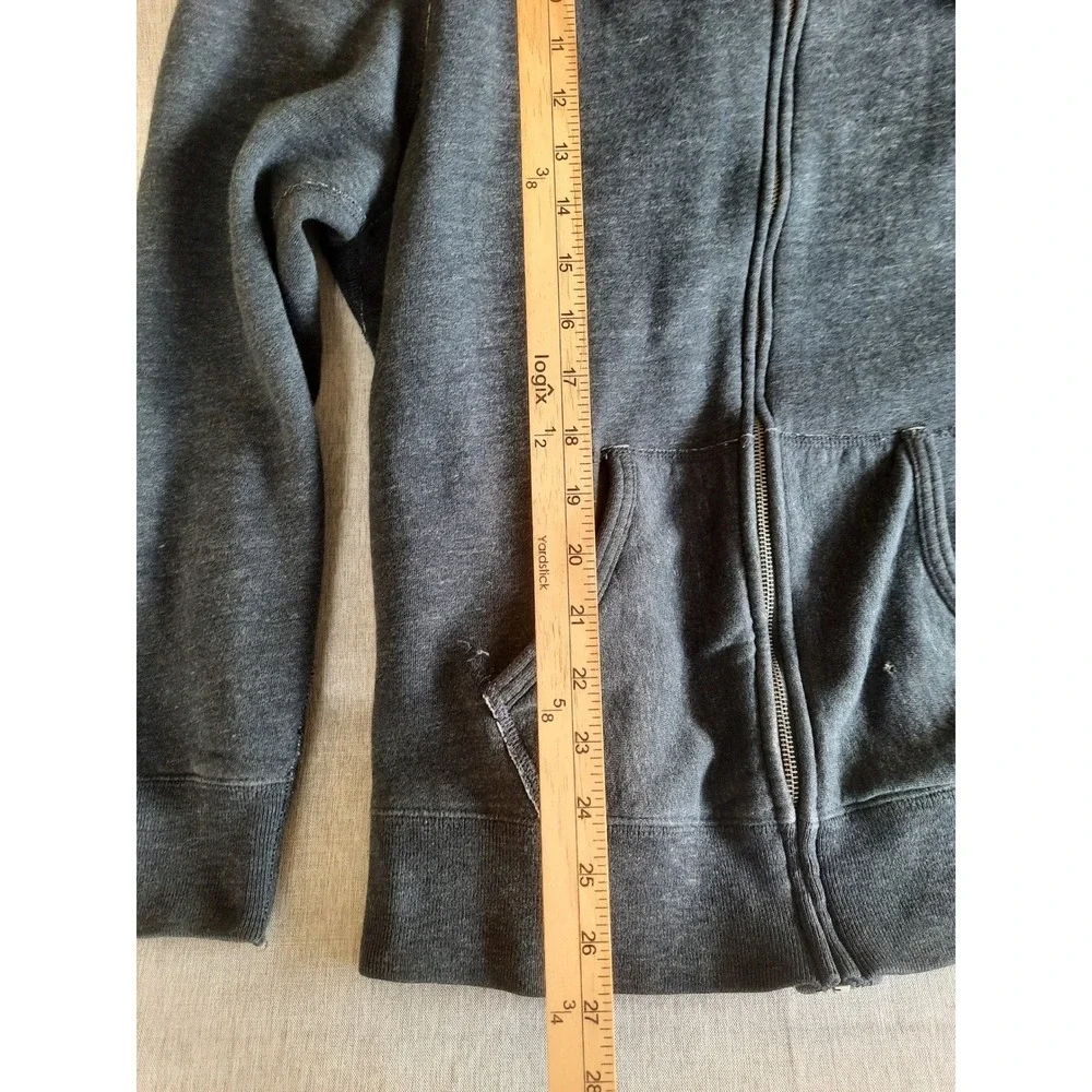 Polo Ralph Lauren Men's Large Heather Gray Full Zip Hoodie Fleece Drawstring SEE